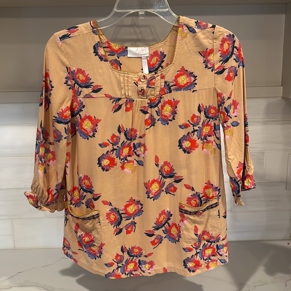 Matilda Jane Girls Tween Floral Top Blouse 3/4 sleeve size 12 - Picture 2 of 6